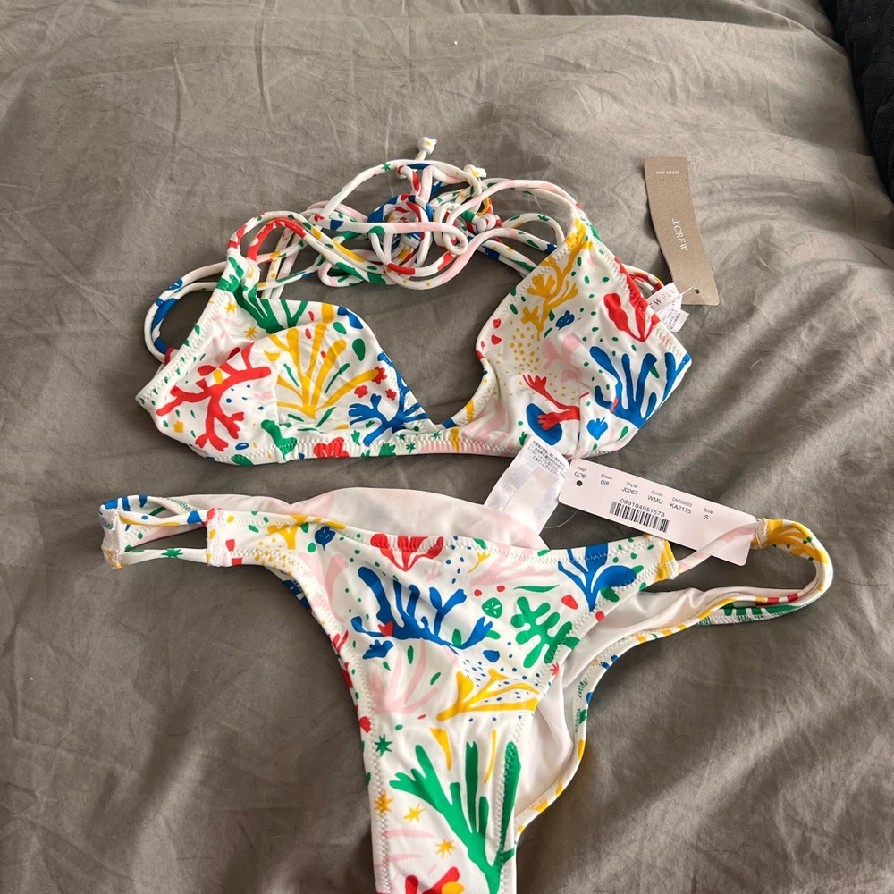 JCrew Playa Two Piece White Bathing Suit